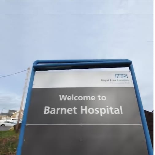 Welcome to Barnet Hospital sign